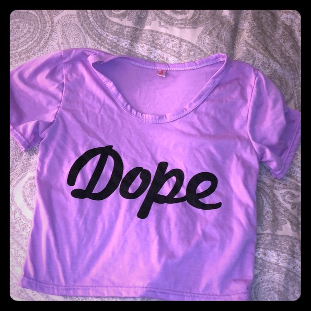 Purple dope crop Tee